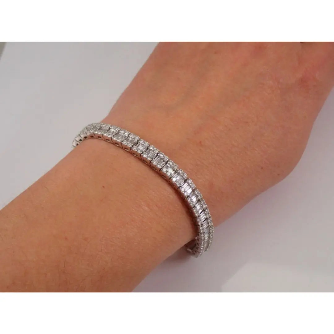 Moissanite 8.49 CT Baguette & Round Diamond Victorian Bracelet Jewel Carts