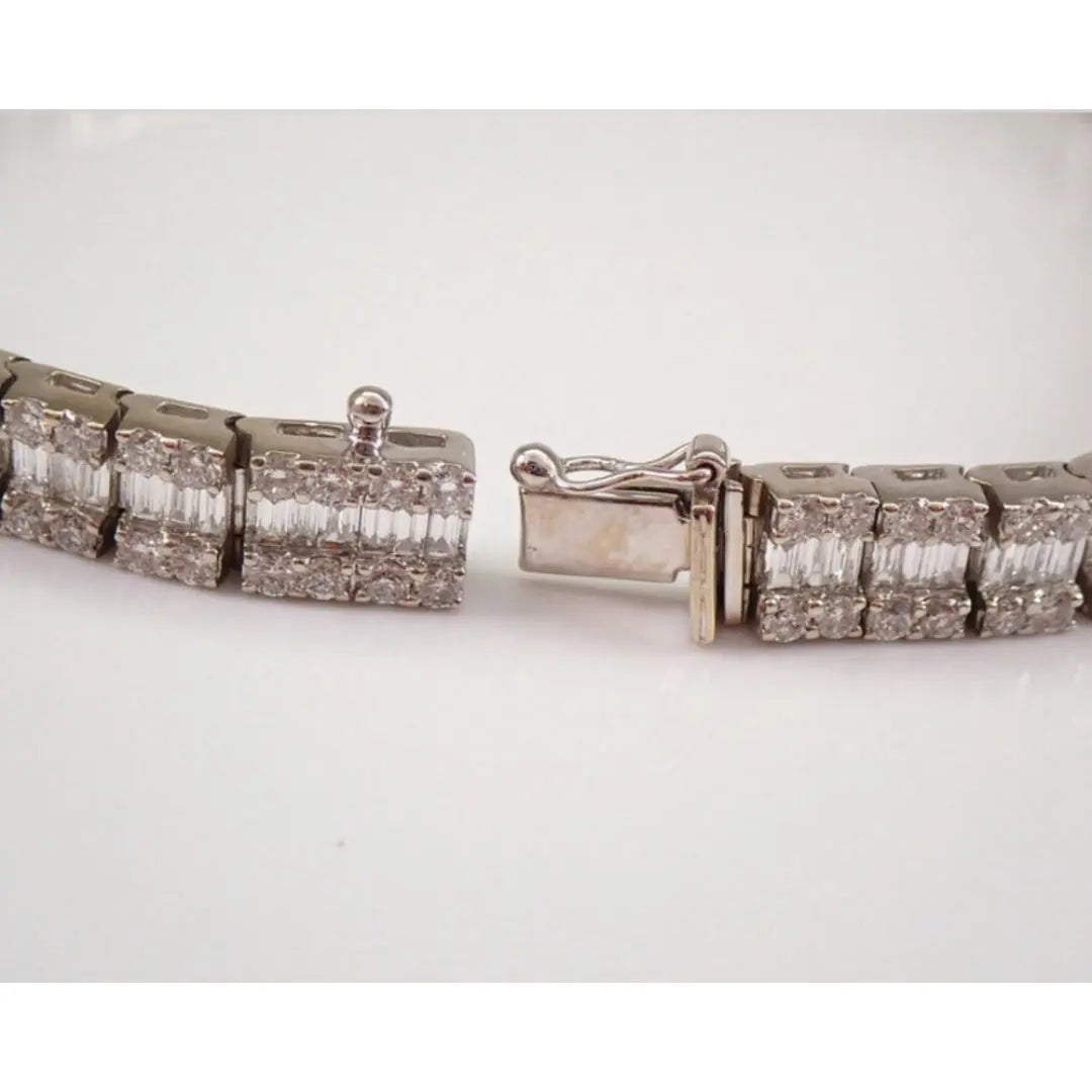Moissanite 8.49 CT Baguette & Round Diamond Victorian Bracelet Jewel Carts