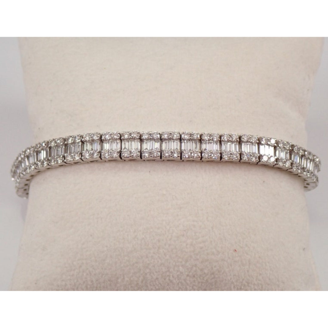 Moissanite 8.49 CT Baguette & Round Diamond Victorian Bracelet Jewel Carts