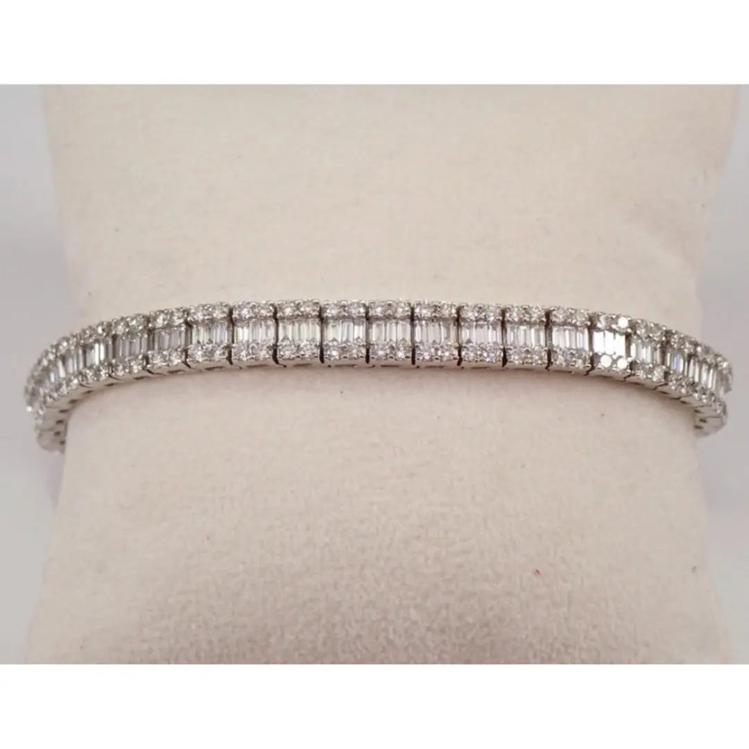 Moissanite 8.49 CT Baguette & Round Diamond Victorian Bracelet Jewel Carts