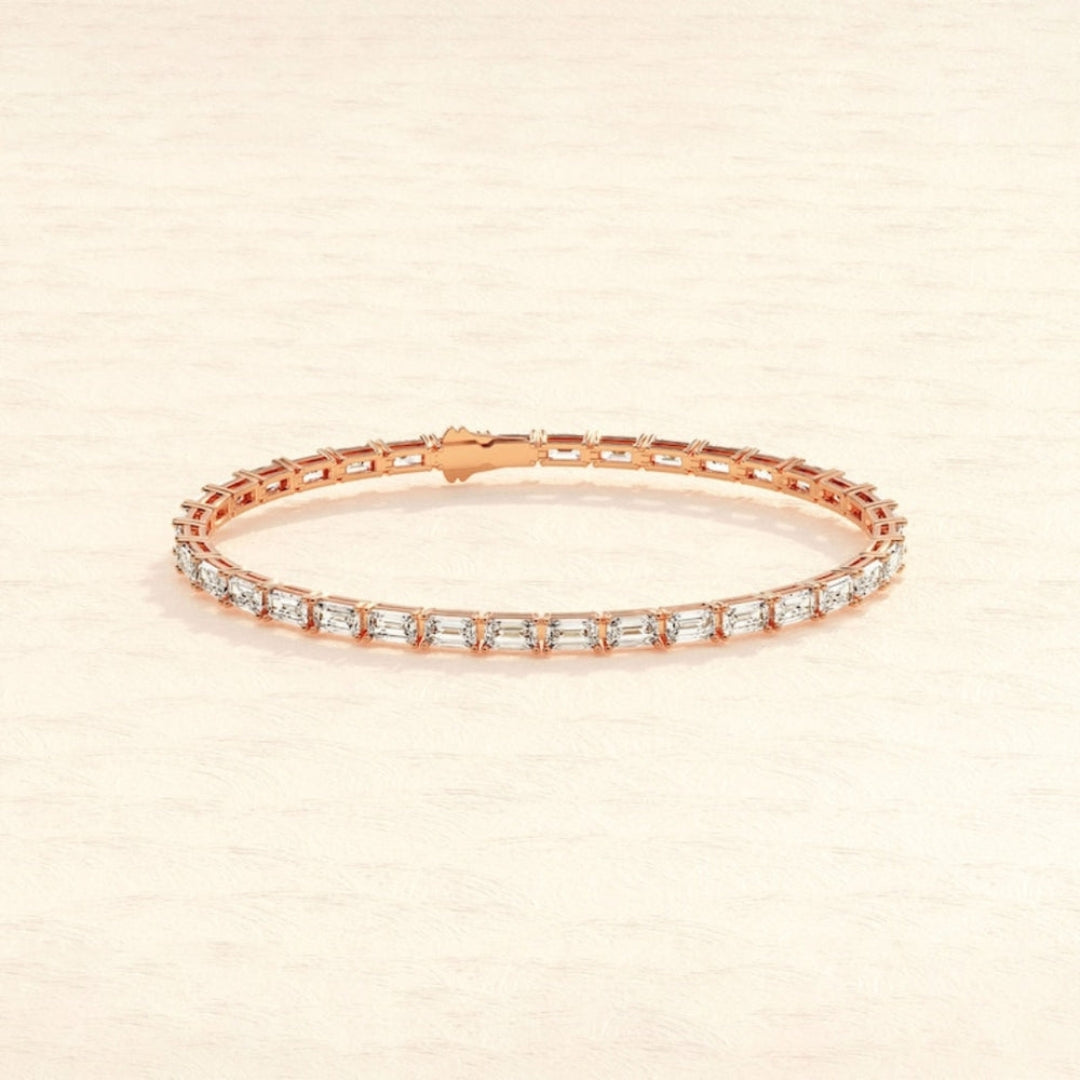 Moissanite 9.00 CT Emerald Diamond Art Nouveau Bracelet