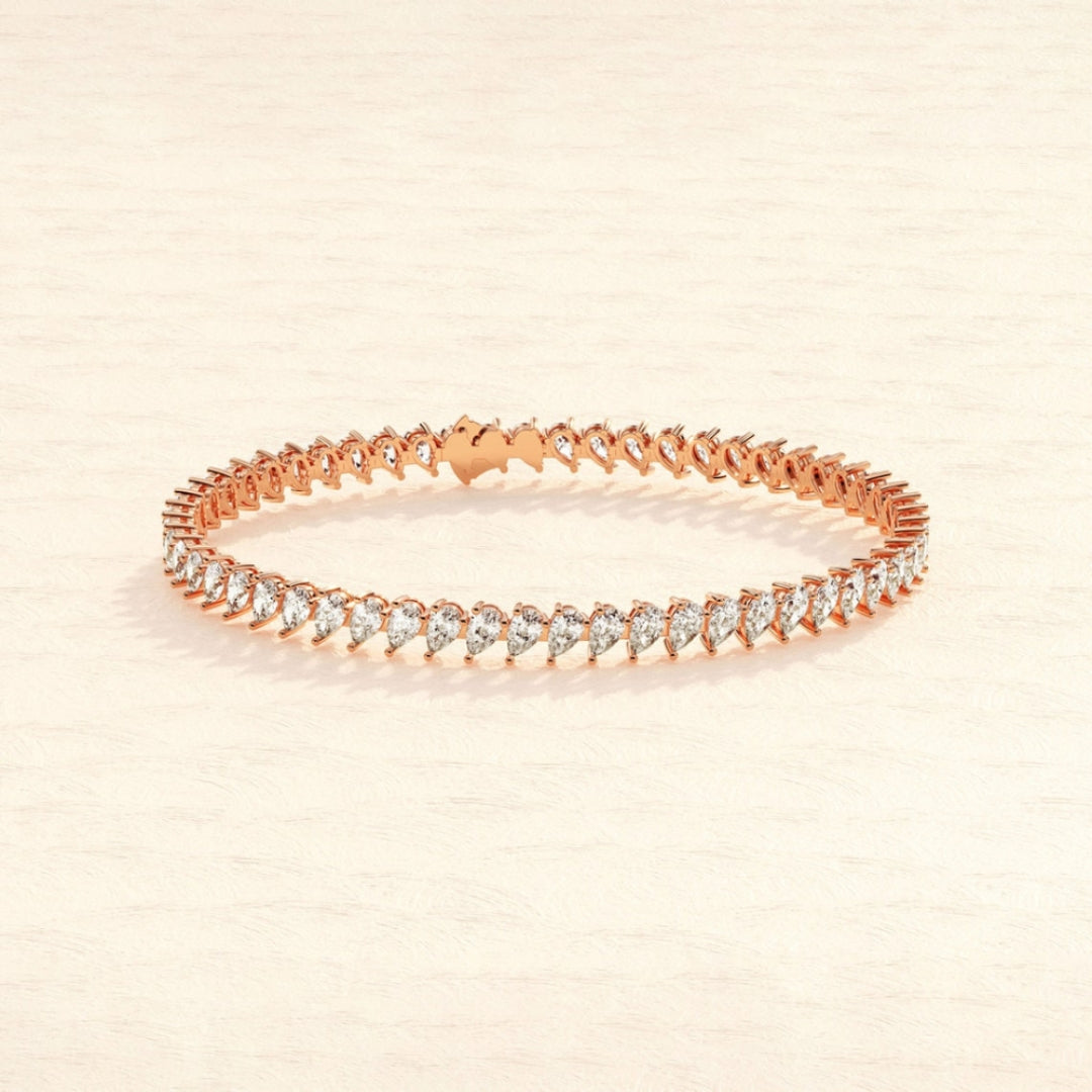 Moissanite 8.75 CT Pear Diamond Gothic Bracelet