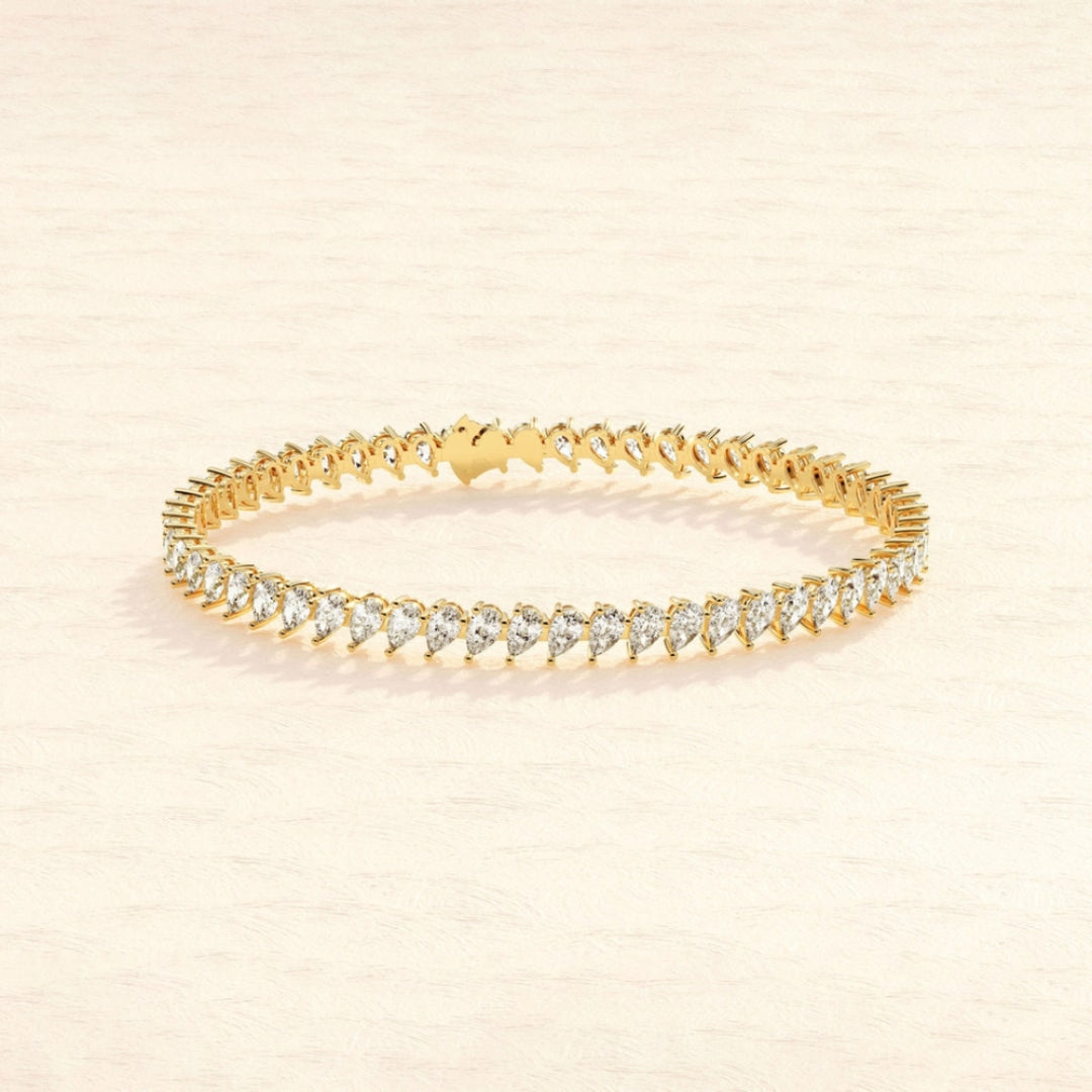 Moissanite 8.75 CT Pear Diamond Gothic Bracelet Jewel Carts