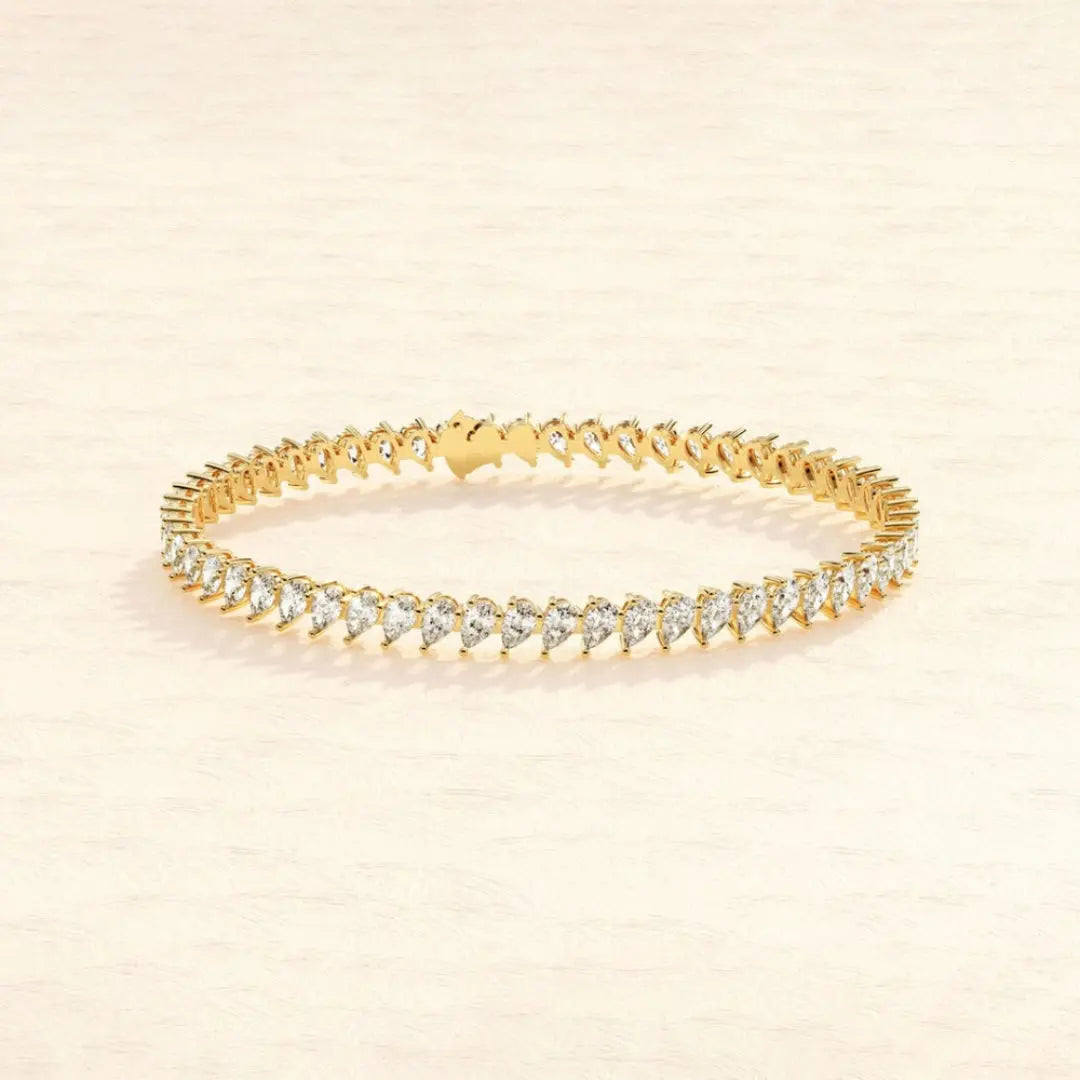 Moissanite 8.75 CT Pear Diamond Gothic Bracelet Jewel Carts