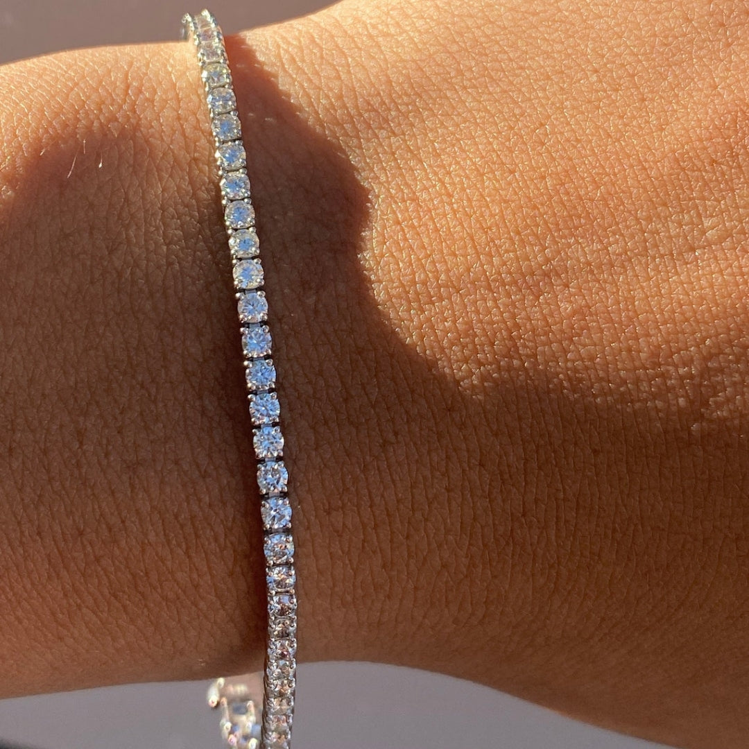Moissanite 7.13 CT Round Diamond Art Deco Bracelet