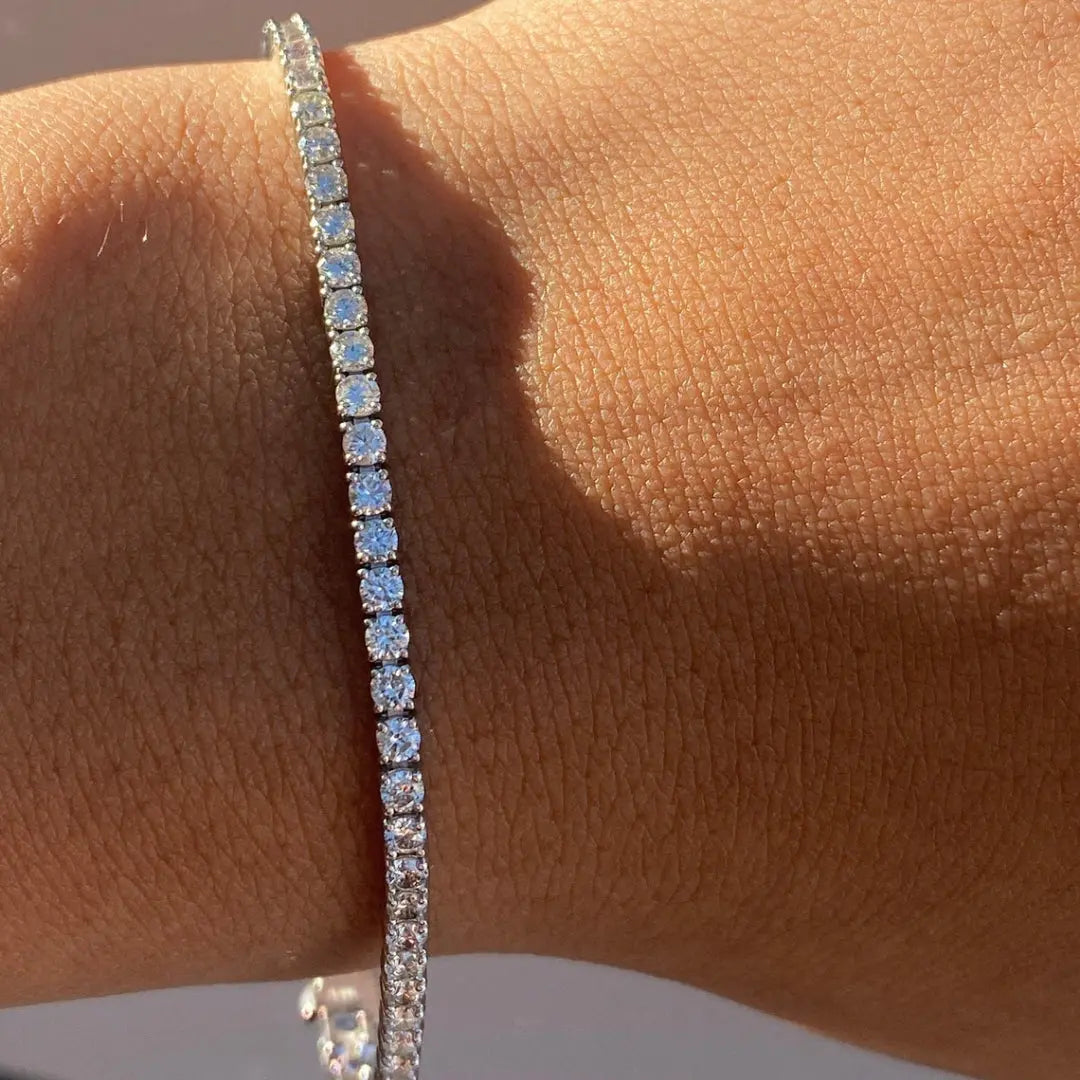 Moissanite 7.13 CT Round Diamond Art Deco Bracelet Jewel Carts