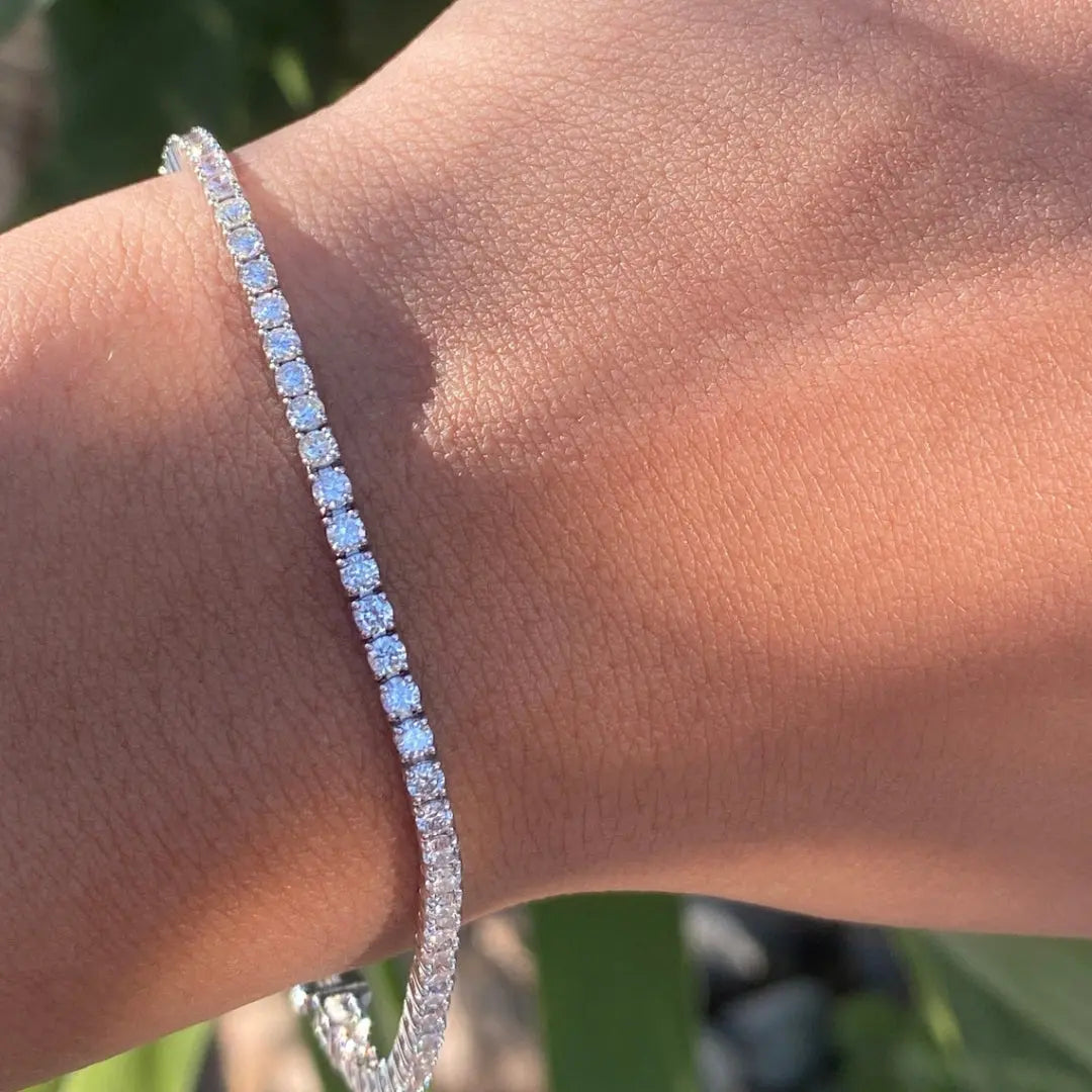 Moissanite 7.13 CT Round Diamond Art Deco Bracelet Jewel Carts