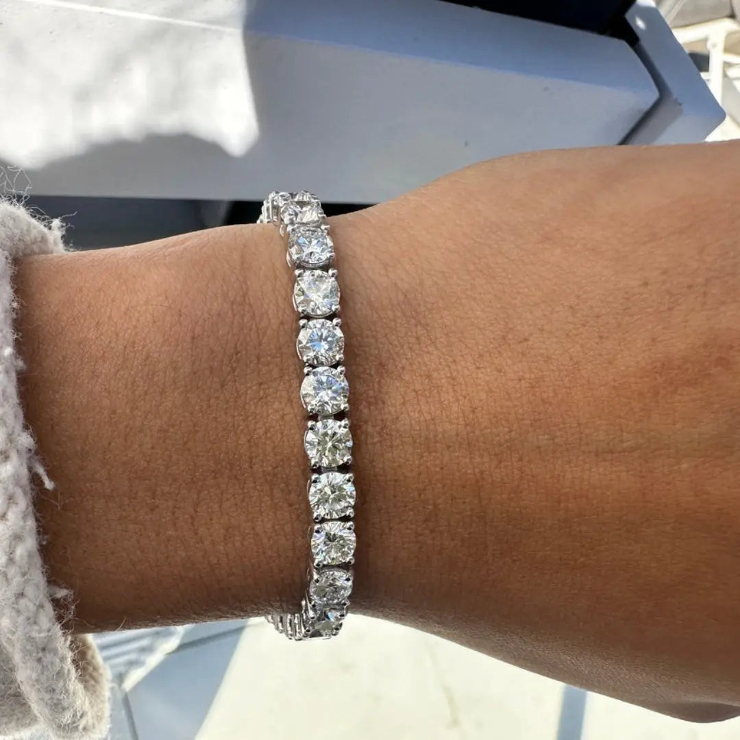 Moissanite 15.00 CT Round Diamond Art Nouveu Bracelet Jewel Carts