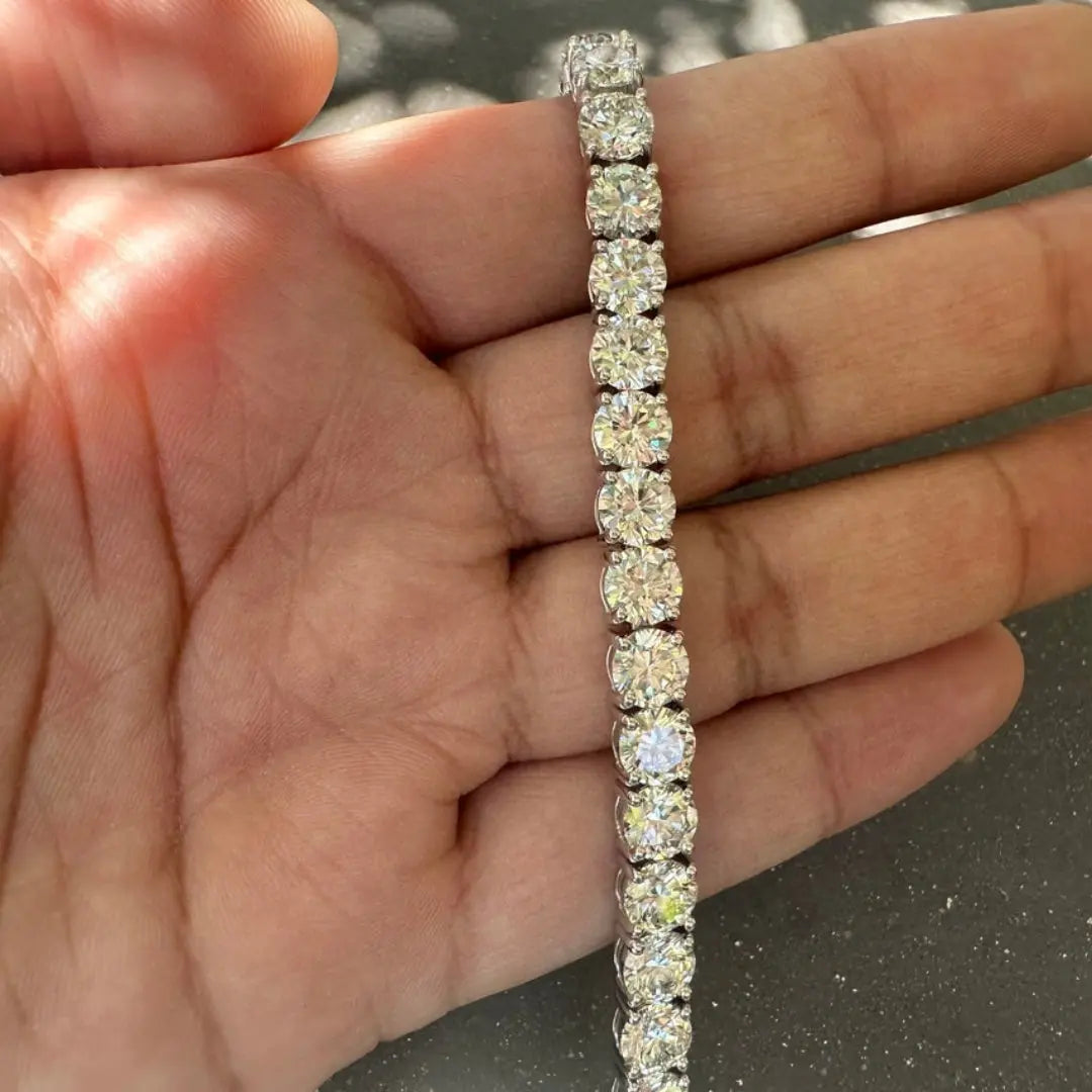 Moissanite 20.00 CT Round Diamond Mid-Century Bracelet Jewel Carts