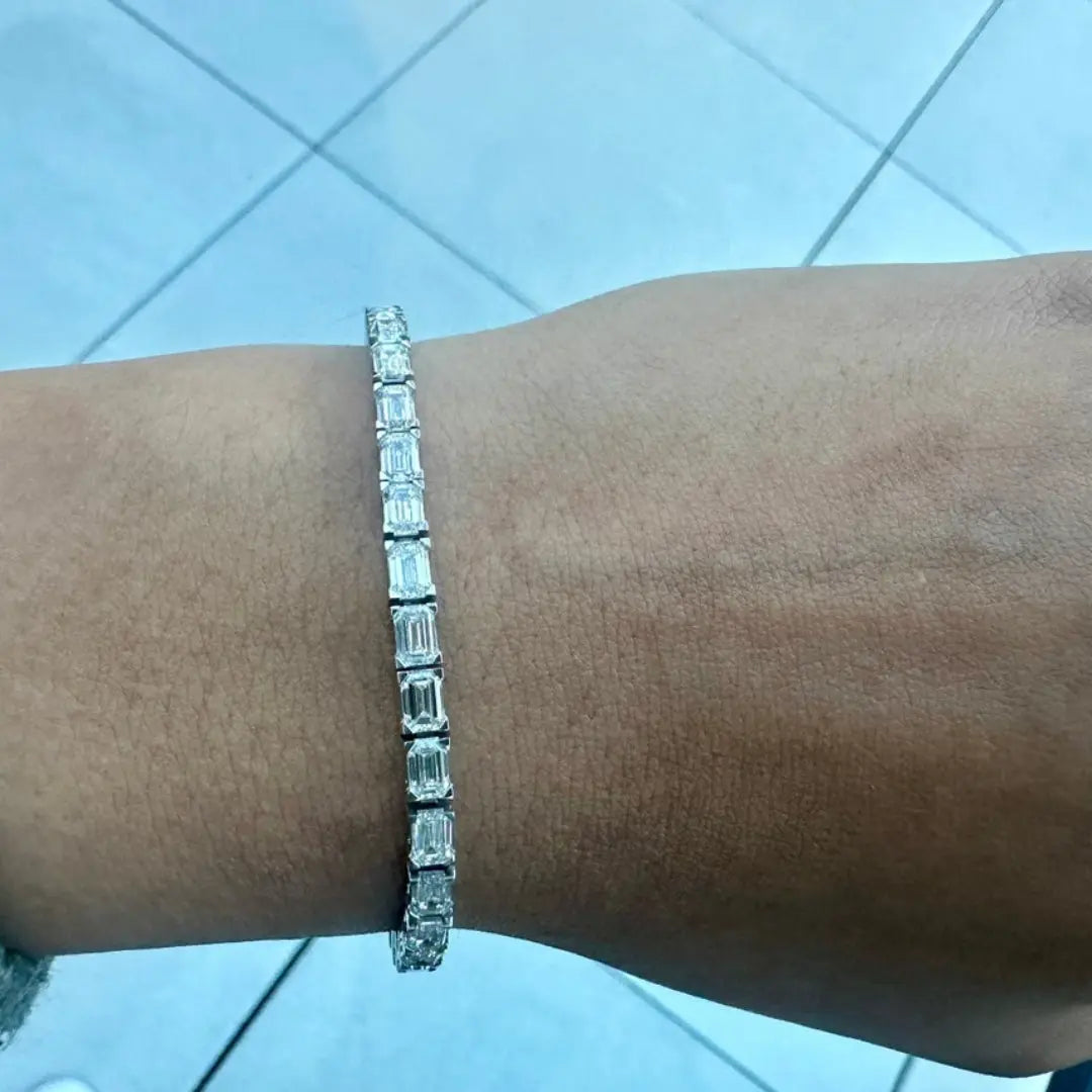 Moissanite 8.00 CT Emerald Diamond Boho & Hippie Bracelet Jewel Carts