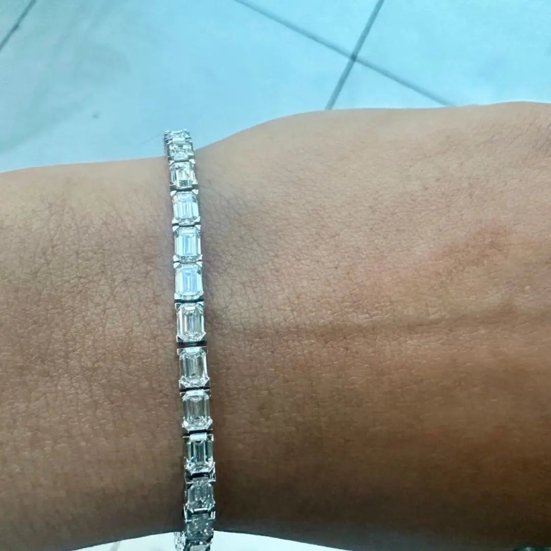Moissanite 8.00 CT Emerald Diamond Boho & Hippie Bracelet Jewel Carts