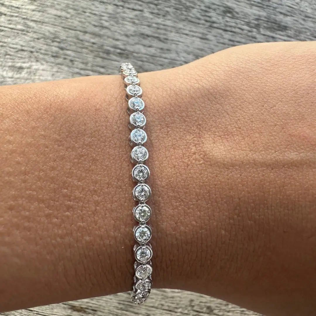 Moissanite 8.30 CT Round Diamond Art Deco Bracelet Jewel Carts