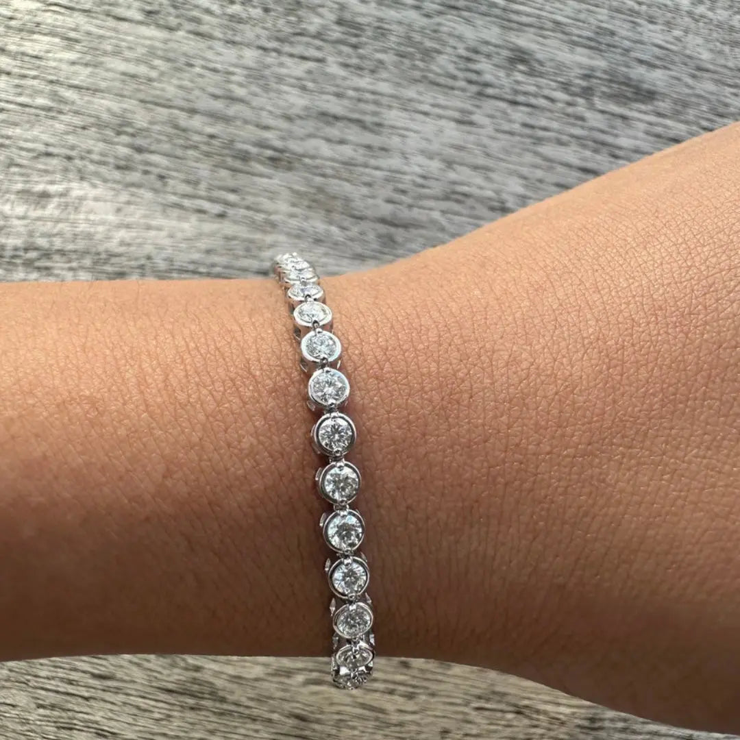 Moissanite 8.30 CT Round Diamond Art Deco Bracelet Jewel Carts