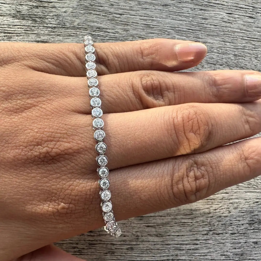 Moissanite 8.30 CT Round Diamond Art Deco Bracelet Jewel Carts