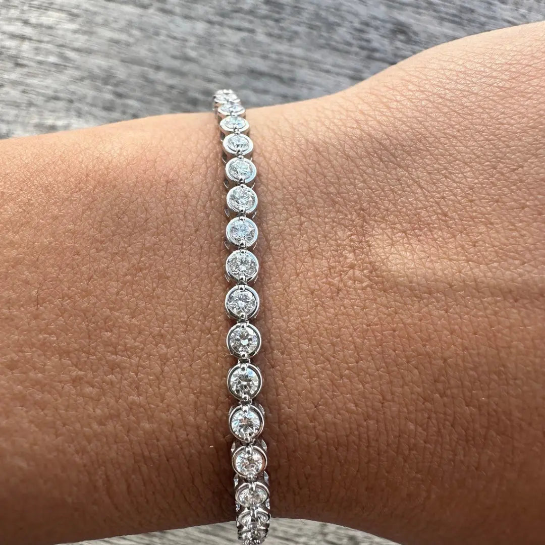 Moissanite 8.30 CT Round Diamond Art Deco Bracelet Jewel Carts