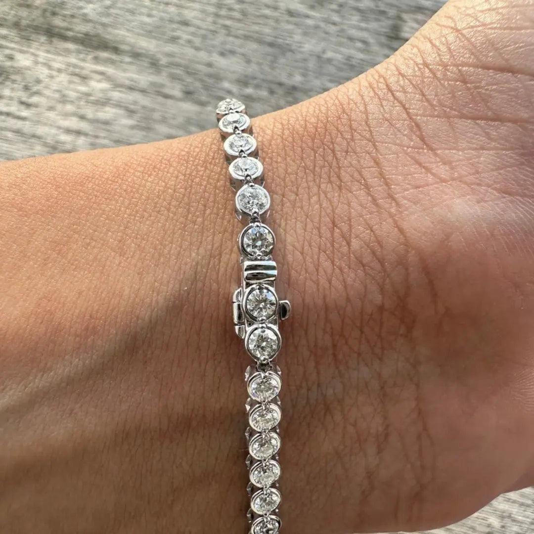 Moissanite 8.30 CT Round Diamond Art Deco Bracelet Jewel Carts