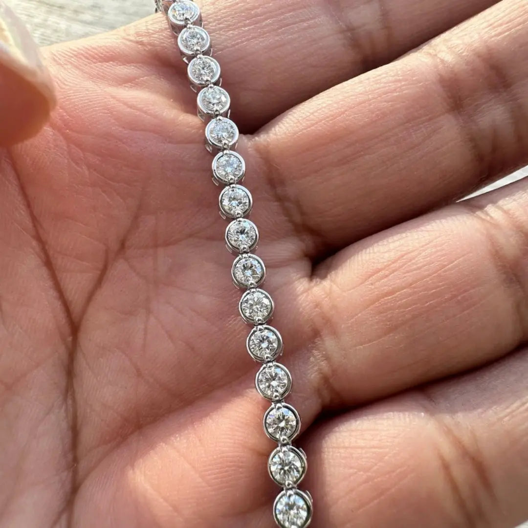 Moissanite 8.30 CT Round Diamond Art Deco Bracelet Jewel Carts