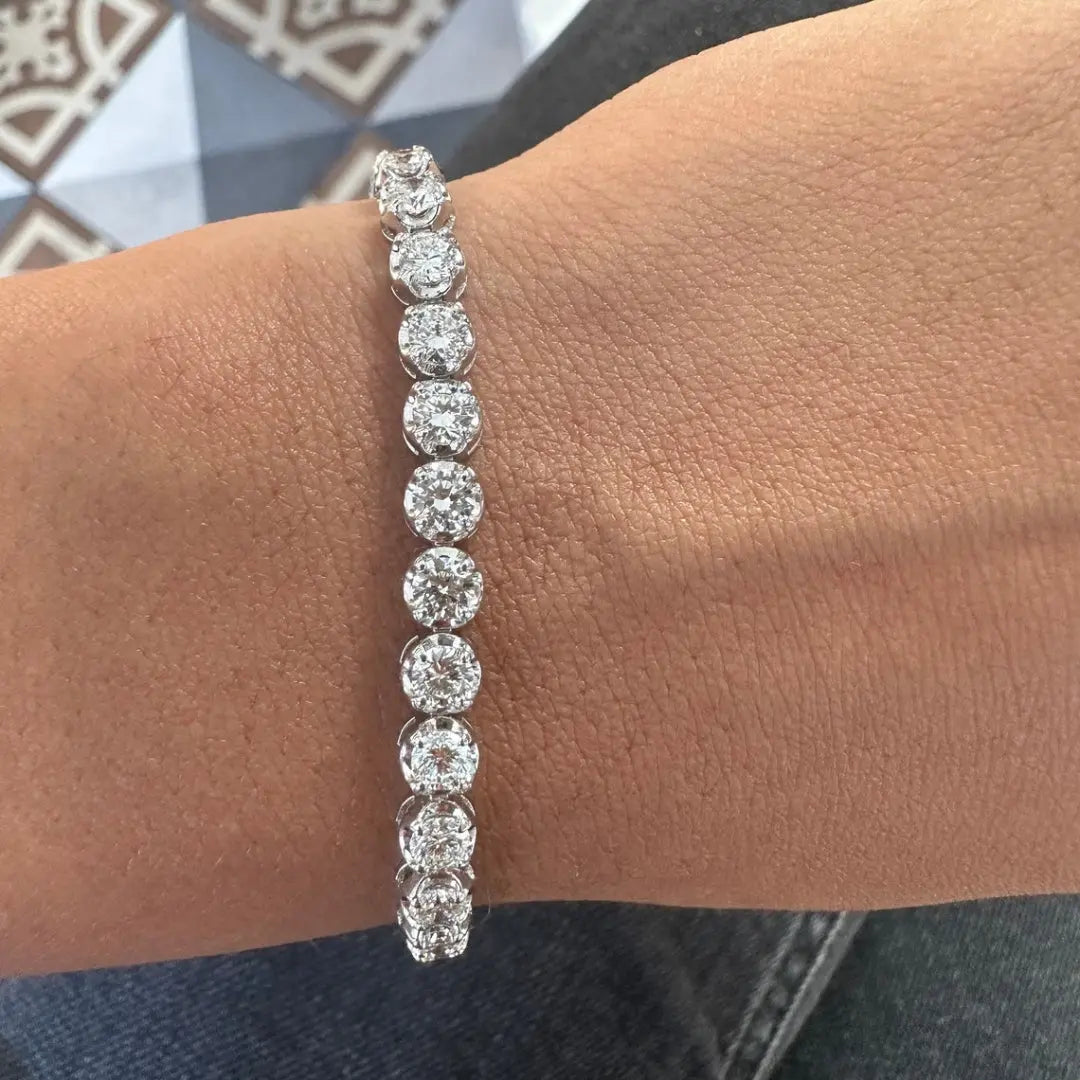 Moissanite 6.00 CT Round Diamond Avant Garde Bracelet Jewel Carts