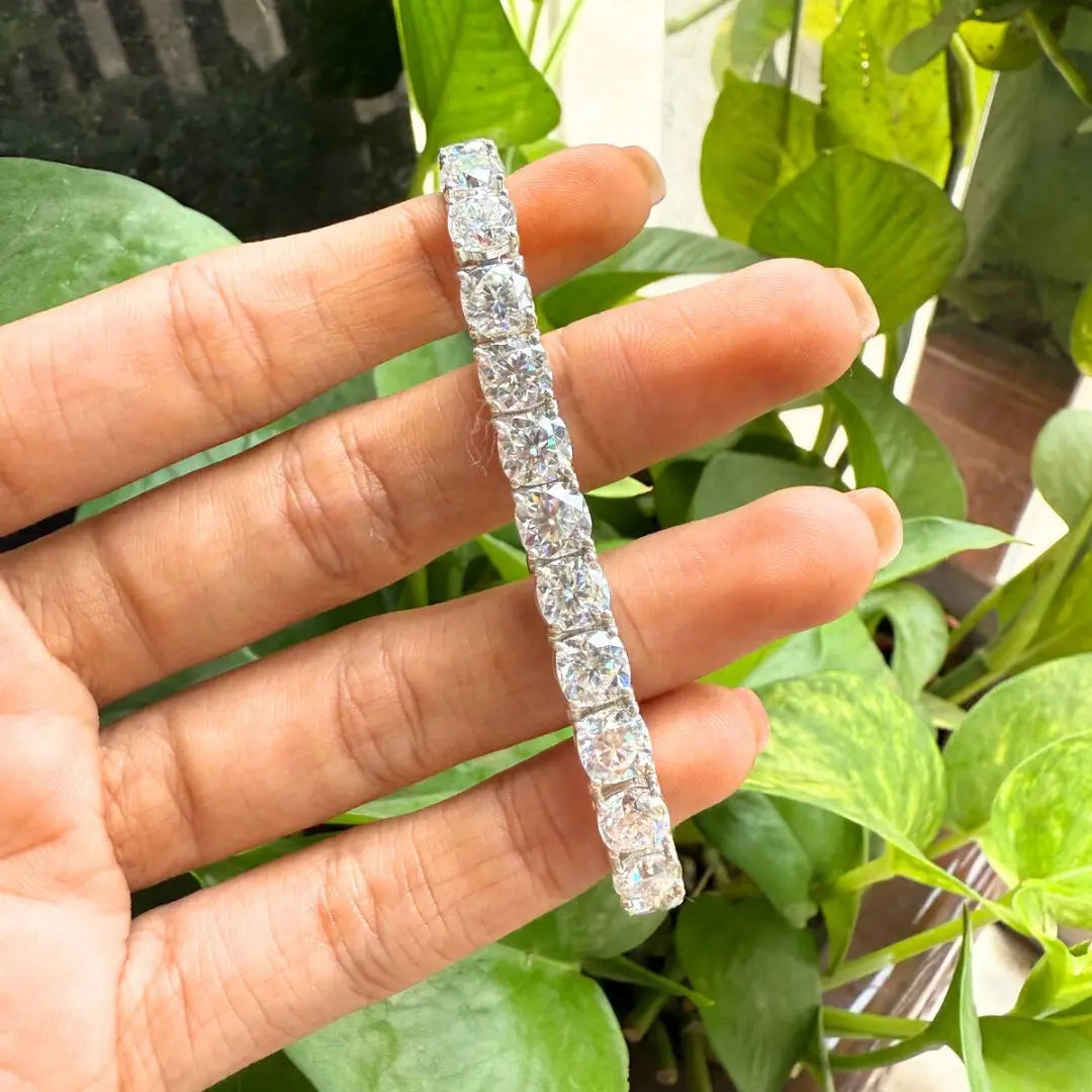 Diamond Tennis Bracelet 9.50 CT Round Cut Diamond Gift for Women Jewel Carts