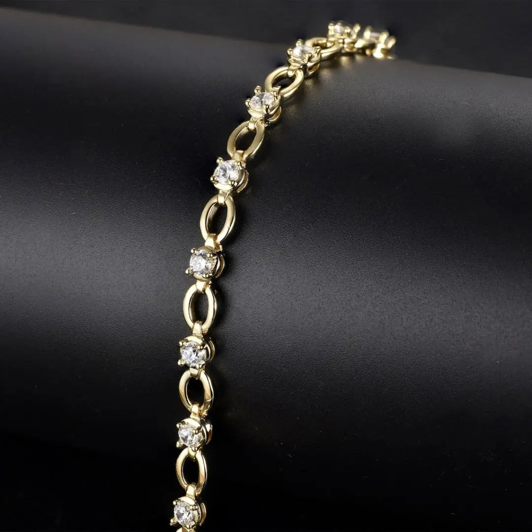 Moissanite 0.80 CT Round Diamond Gold Diamond Bracelet Jewel Carts