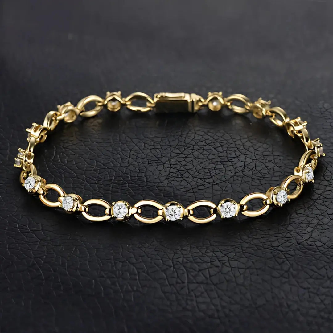 Moissanite 0.80 CT Round Diamond Gold Diamond Bracelet Jewel Carts
