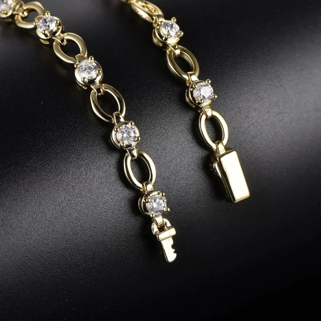 Moissanite 0.80 CT Round Diamond Gold Diamond Bracelet Jewel Carts