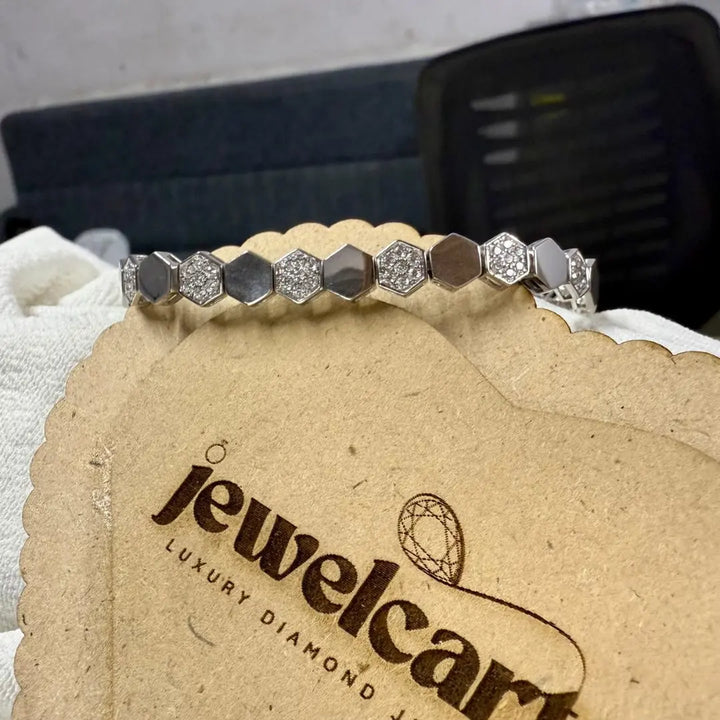 Luxury Diamond Fashion Bracelet with Hexagon Motif Jewel Carts