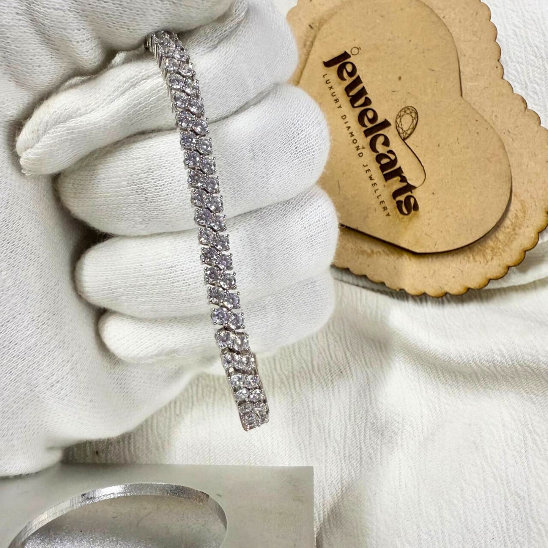 Two Line Classic 9.00 CT Round Diamond Bracelet Jewel Carts
