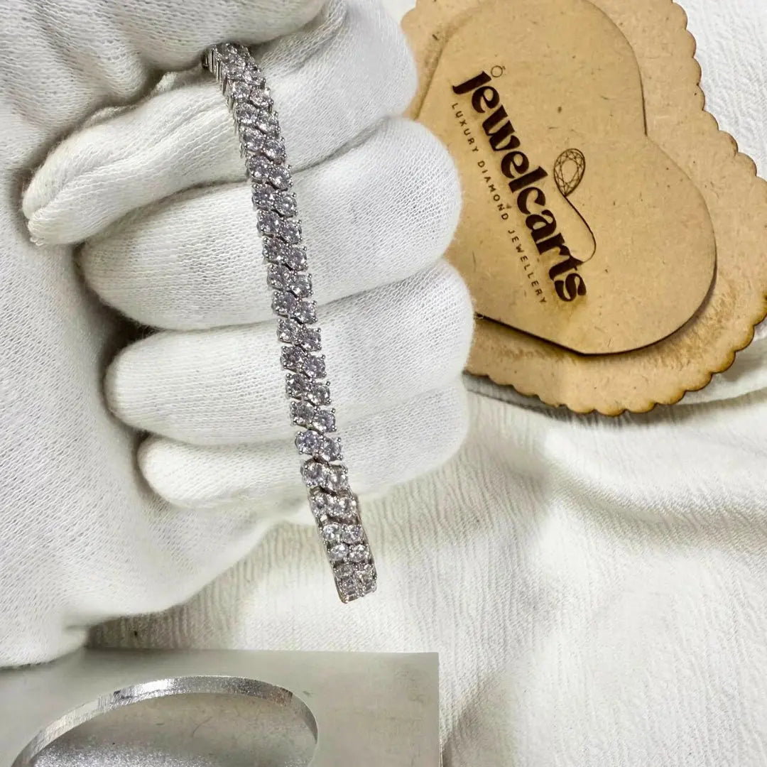 Two Line Classic 9.00 CT Round Diamond Bracelet Jewel Carts