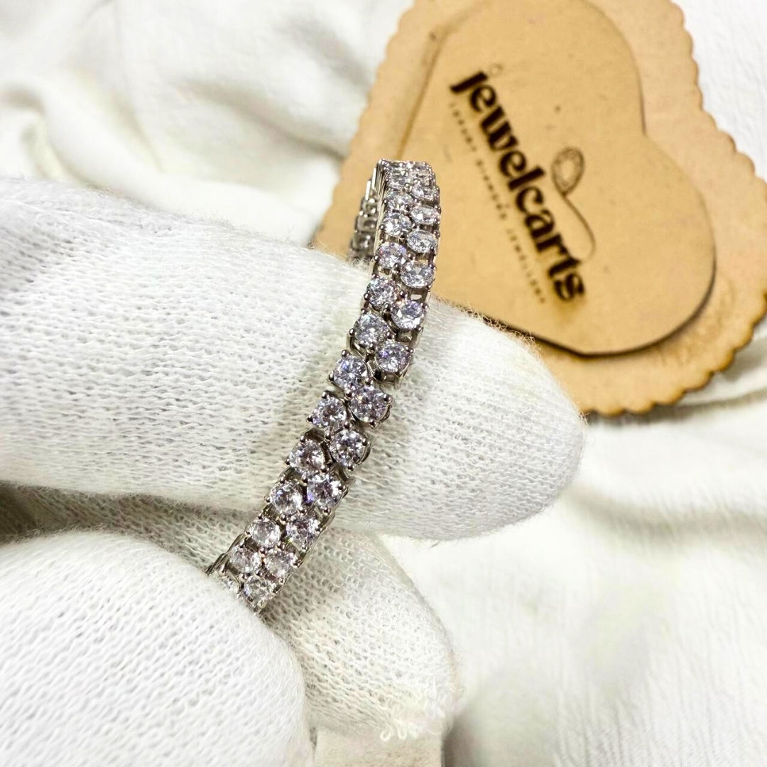 Two Line Classic 9.00 CT Round Diamond Bracelet