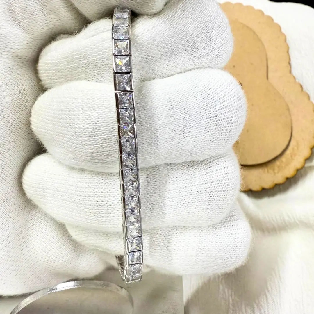 Princess Diamond Tennis Bracelet in White Gold Jewel Carts