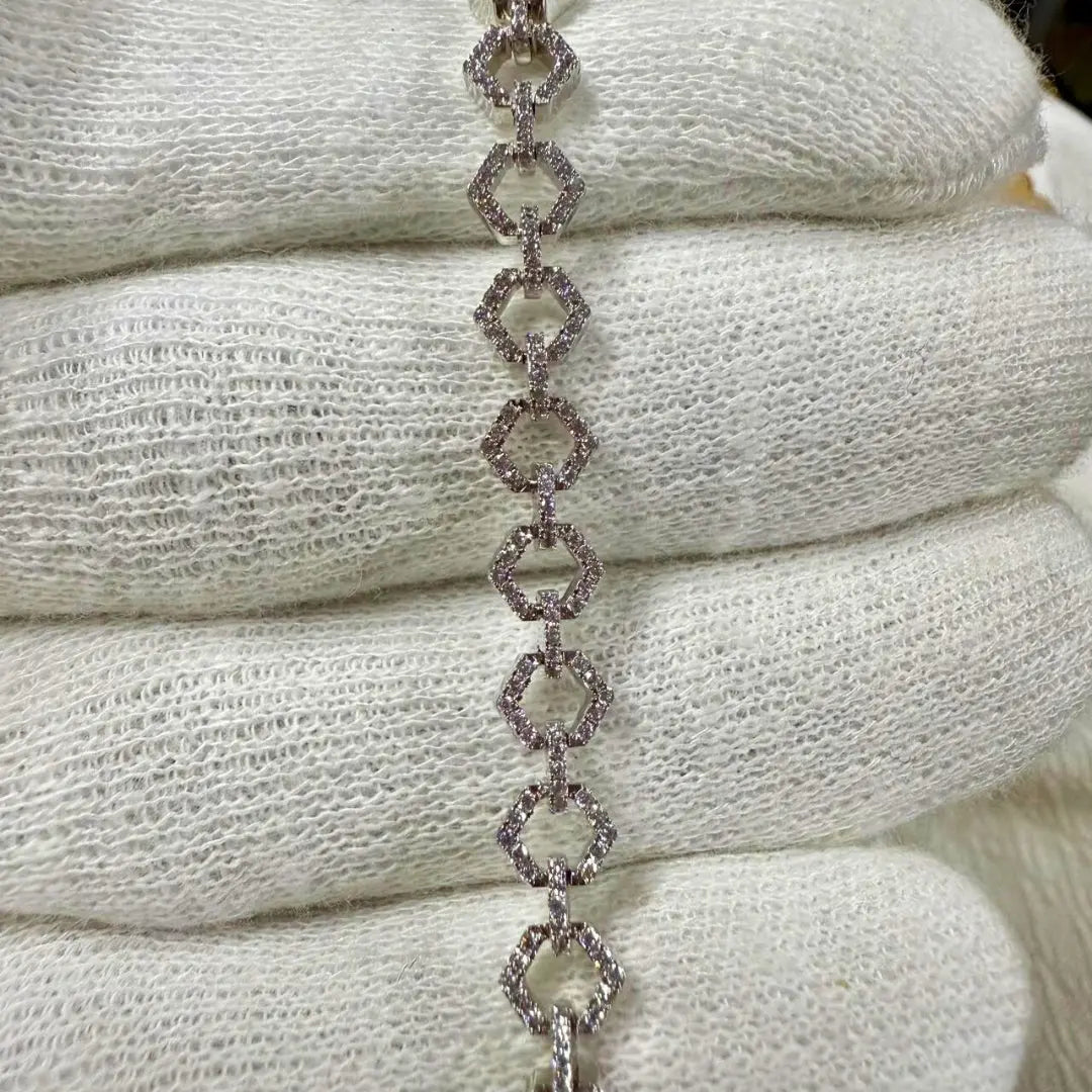 Unique Hexagon Shape Geometric Diamond Bracelet Jewel Carts