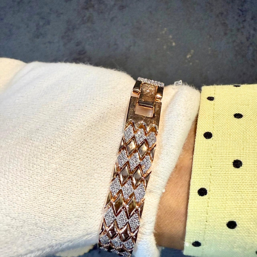 Premium Rose Gold Bracelet with Sparkling Diamond Detailing Jewel Carts