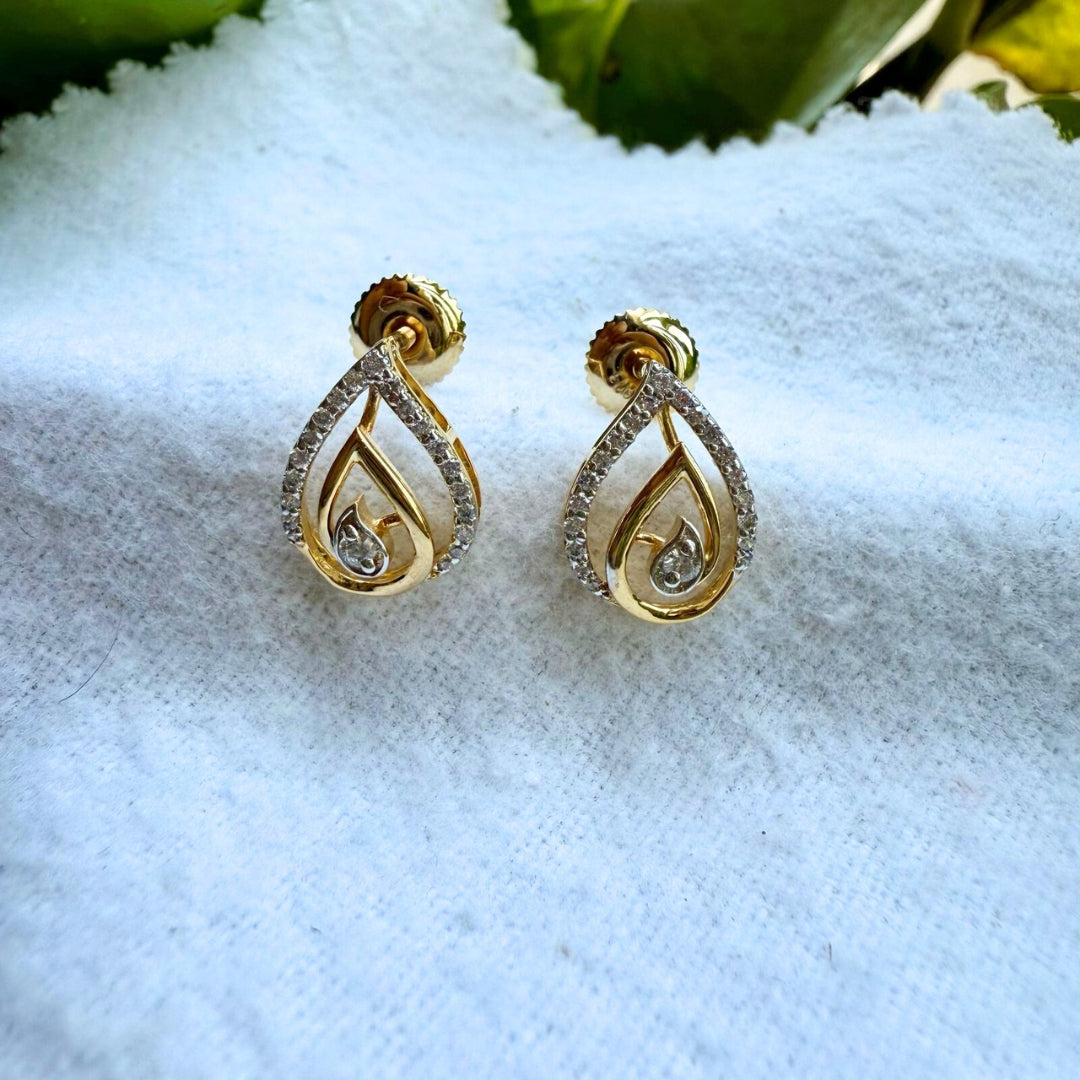 Leaf Design Moissanite Diamond Fashion Earrings