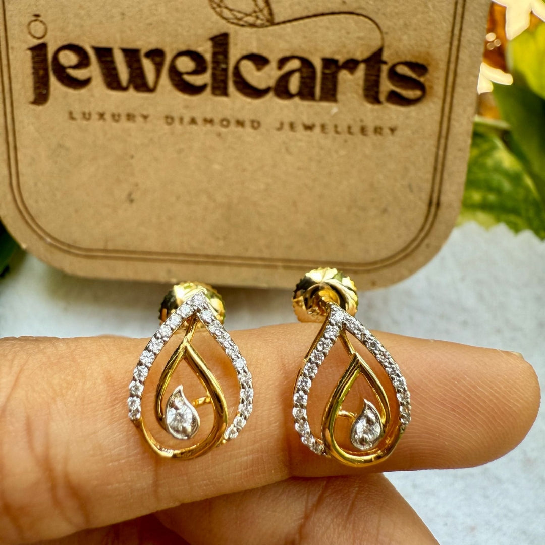 Leaf Design Moissanite Diamond Fashion Earrings