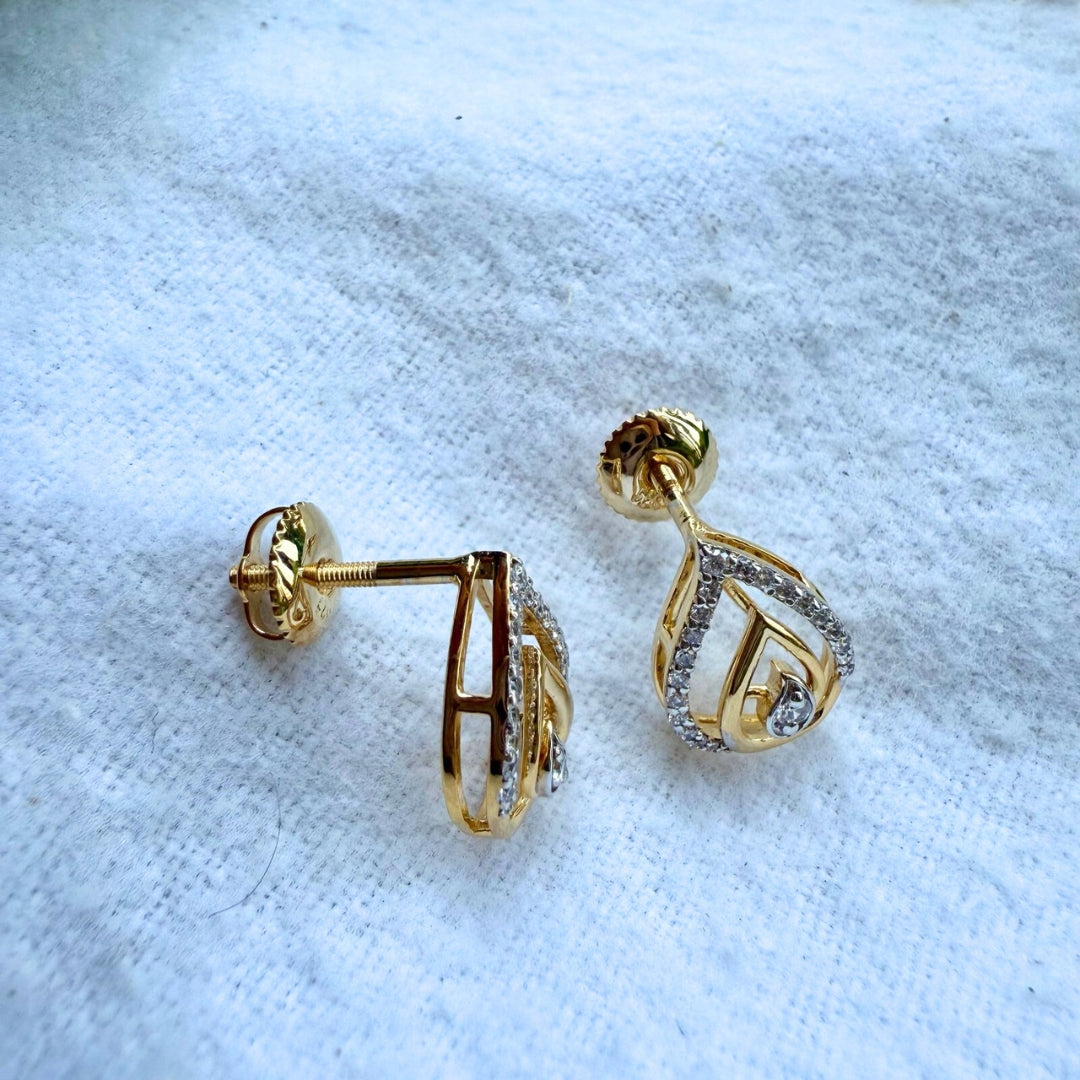 Leaf Design Moissanite Diamond Fashion Earrings