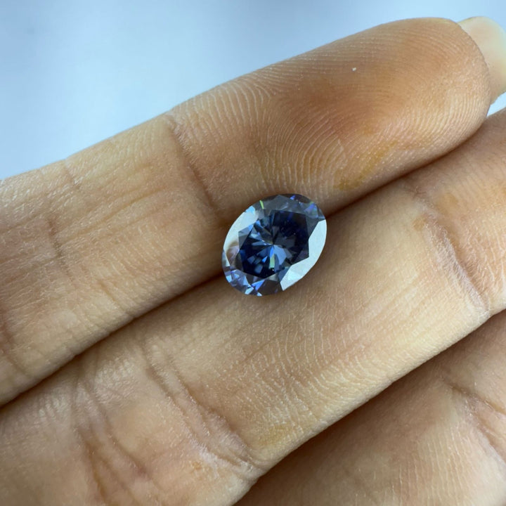 Moissanite 1.00 CT Oval Blue Loose Diamond