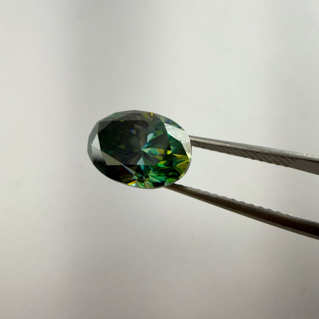 Moissanite 1.00 CT Oval Cut Green Color Loose Diamond