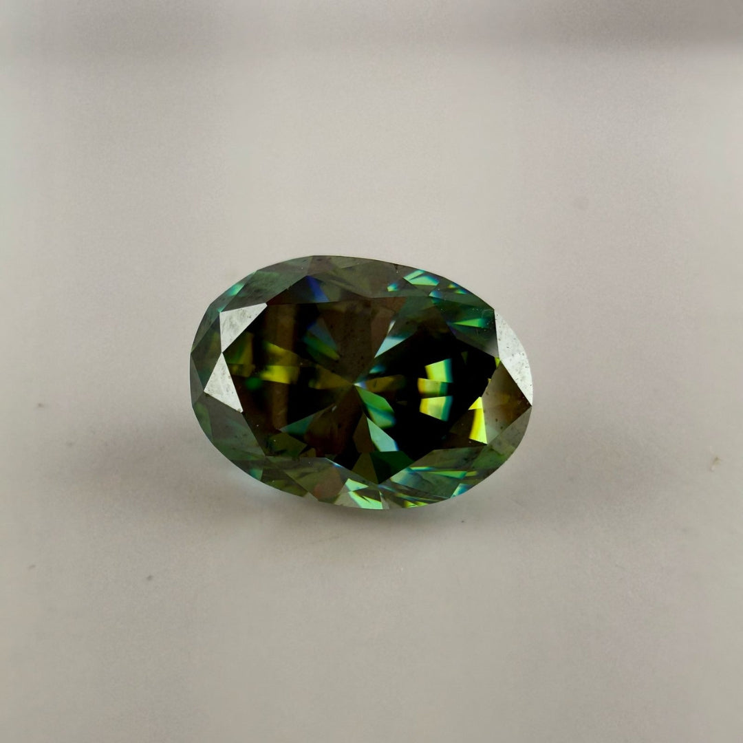 Moissanite 1.00 CT Oval Cut Green Color Loose Diamond