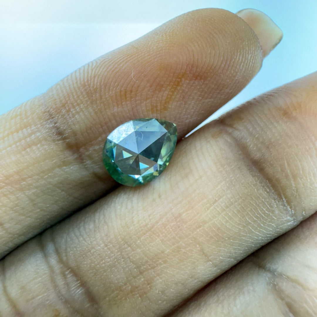 Moissanite 1.00 CT Pear Green Brilliant Cut Loose Diamond