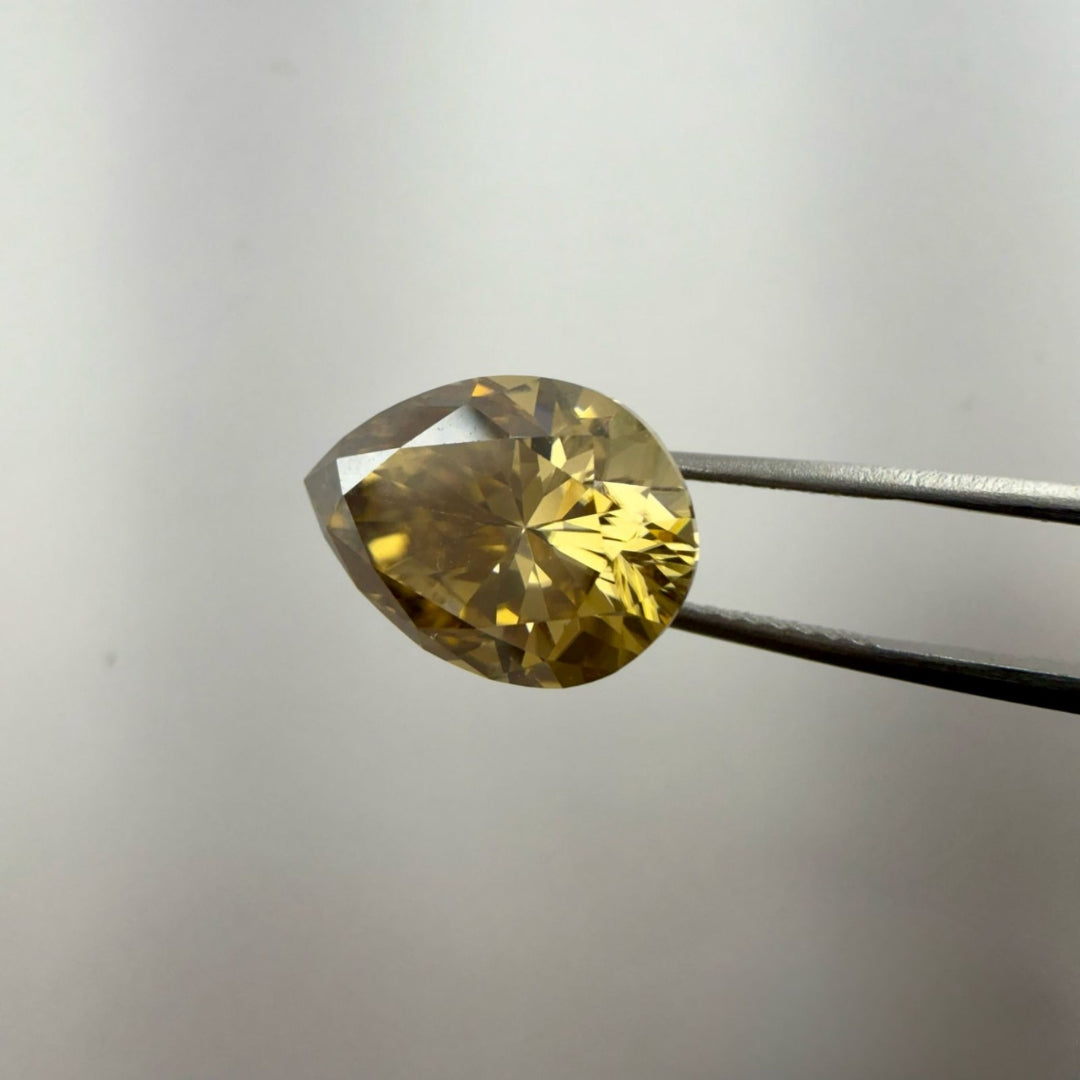 Moissanite 1.00 CT Yellow Pear Cut Loose Diamond