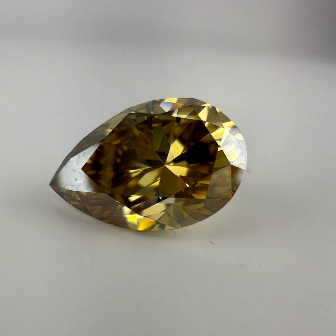 Moissanite 1.00 CT Yellow Pear Cut Loose Diamond