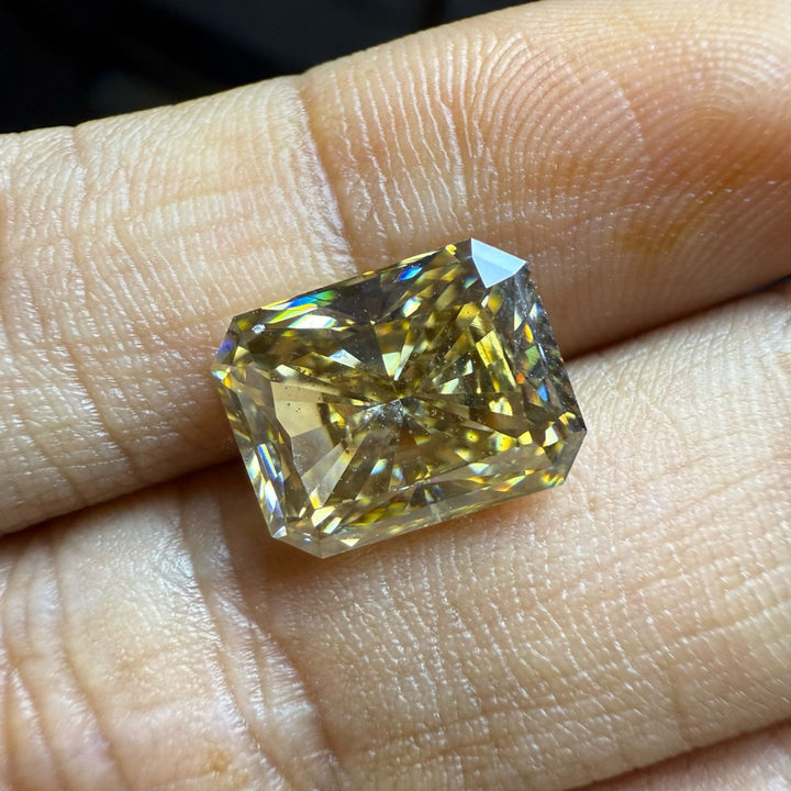 Moissanite 1.00 CT Yellow Color Radiant Loose Diamond