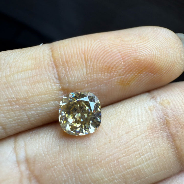 Moissanite 1.00 CT Yellow Cushion Cut Loose Diamond