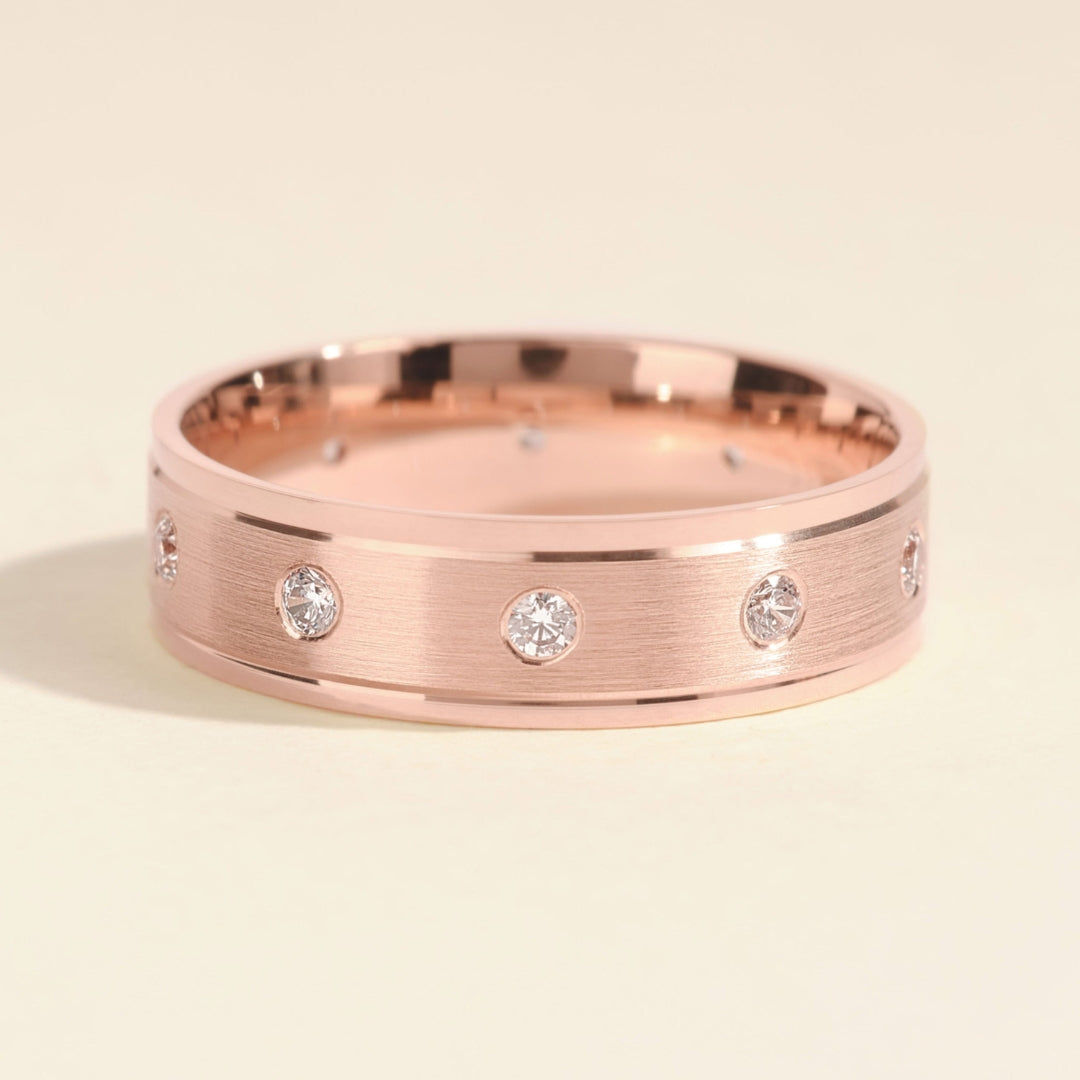 2.88 CT Round Brilliant Cut Dazzling Moissanite Men's Band