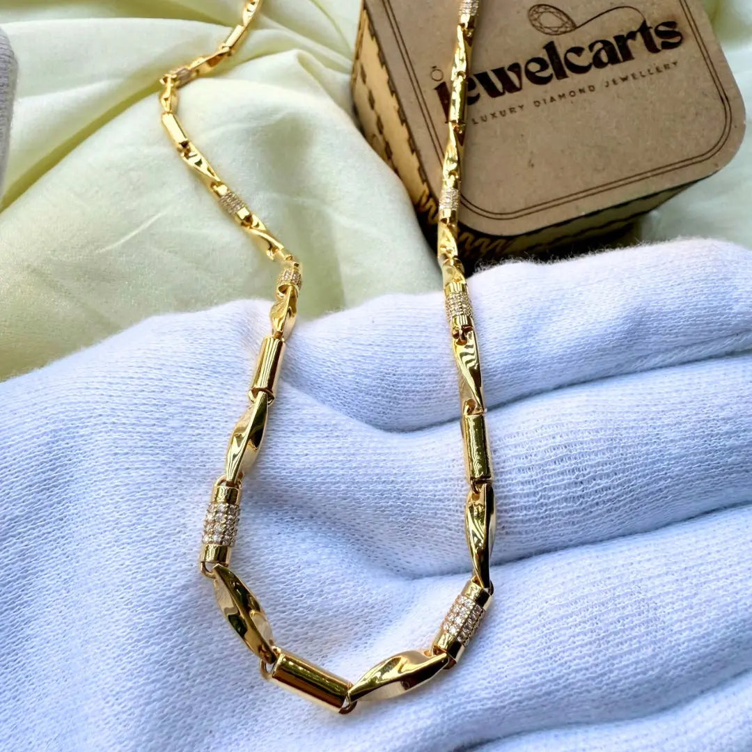 Glimmer Gold Moissanite Diamond Necklace Jewel Carts