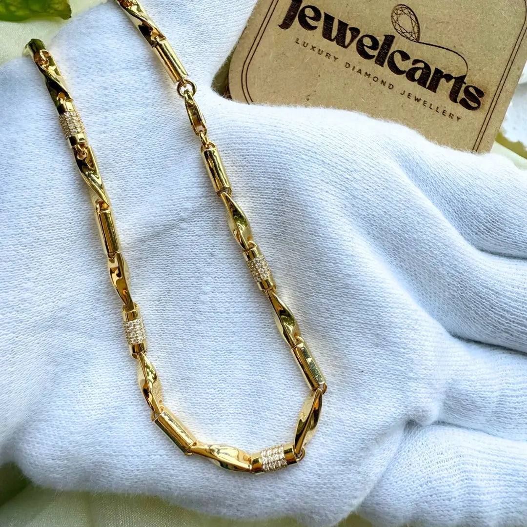 Glimmer Gold Moissanite Diamond Necklace Jewel Carts
