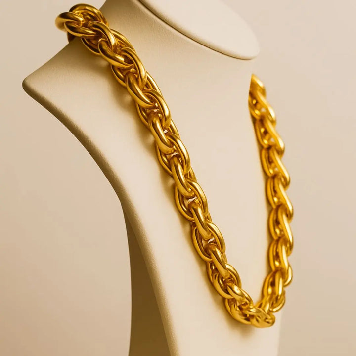 Luxe Weave: Bold Gold Chain Necklace Jewel Carts