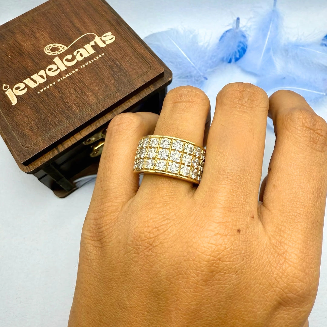 Round Cut 3.75 CT Side Stone Unique Style Moissanite Engagement Ring