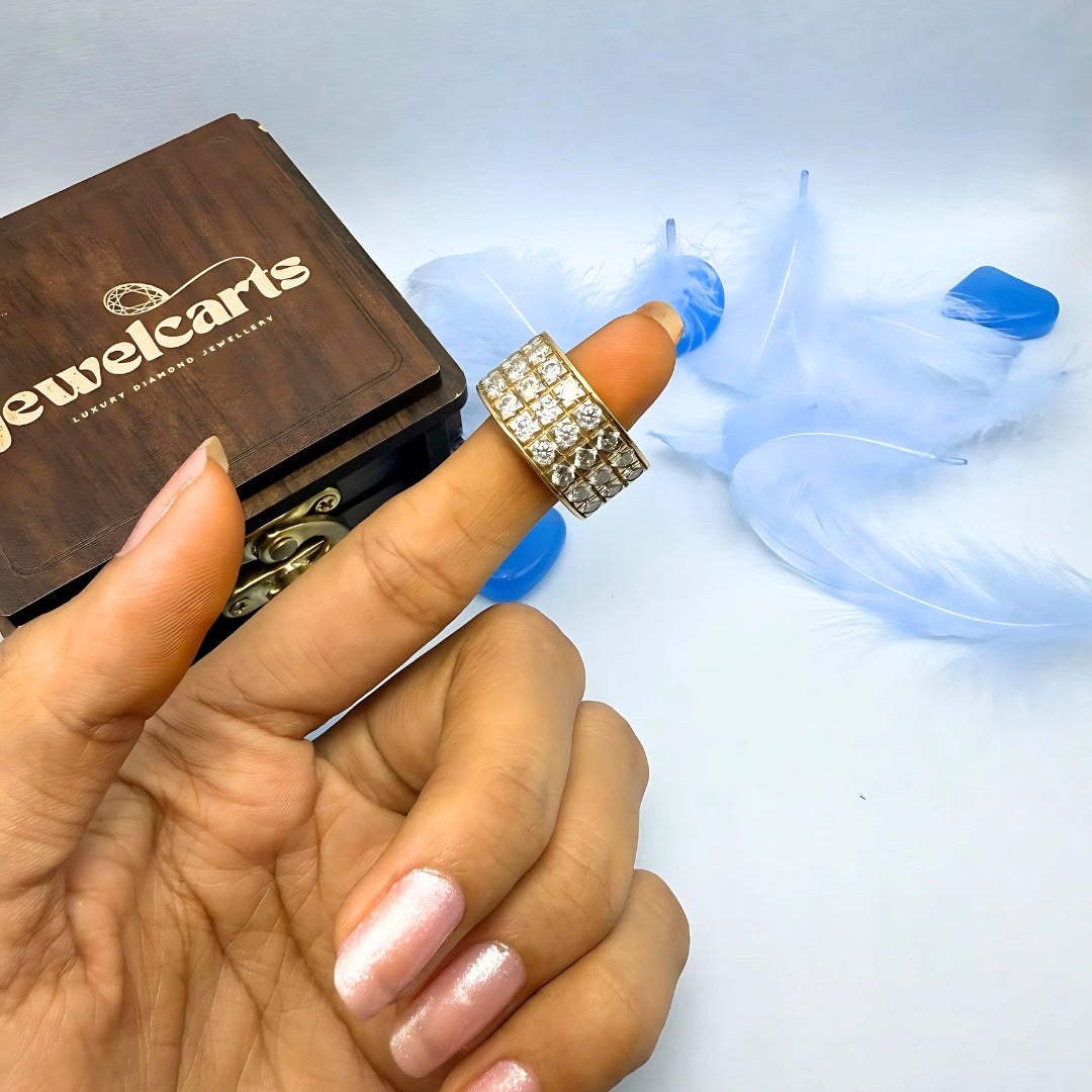 Round Cut 3.75 CT Side Stone Unique Style Moissanite Engagement Ring